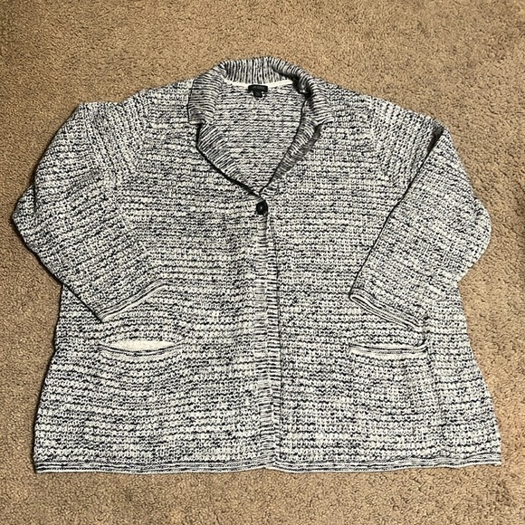 J. Jill Wearever Collection Cardigan Notched Collar One Button Closure Cotton 3X - Picture 3 of 9